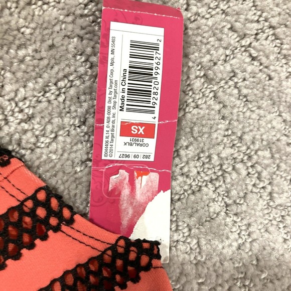 Tank Stripe Bodycon Fishnet Dress Sz X Small Coral Black Lined Indie Fes… - Picture 3 of 8